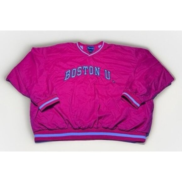 Vintage Boston University Terriers Red Pullover  Windbreaker Jacket XXL - Picture 1 of 10